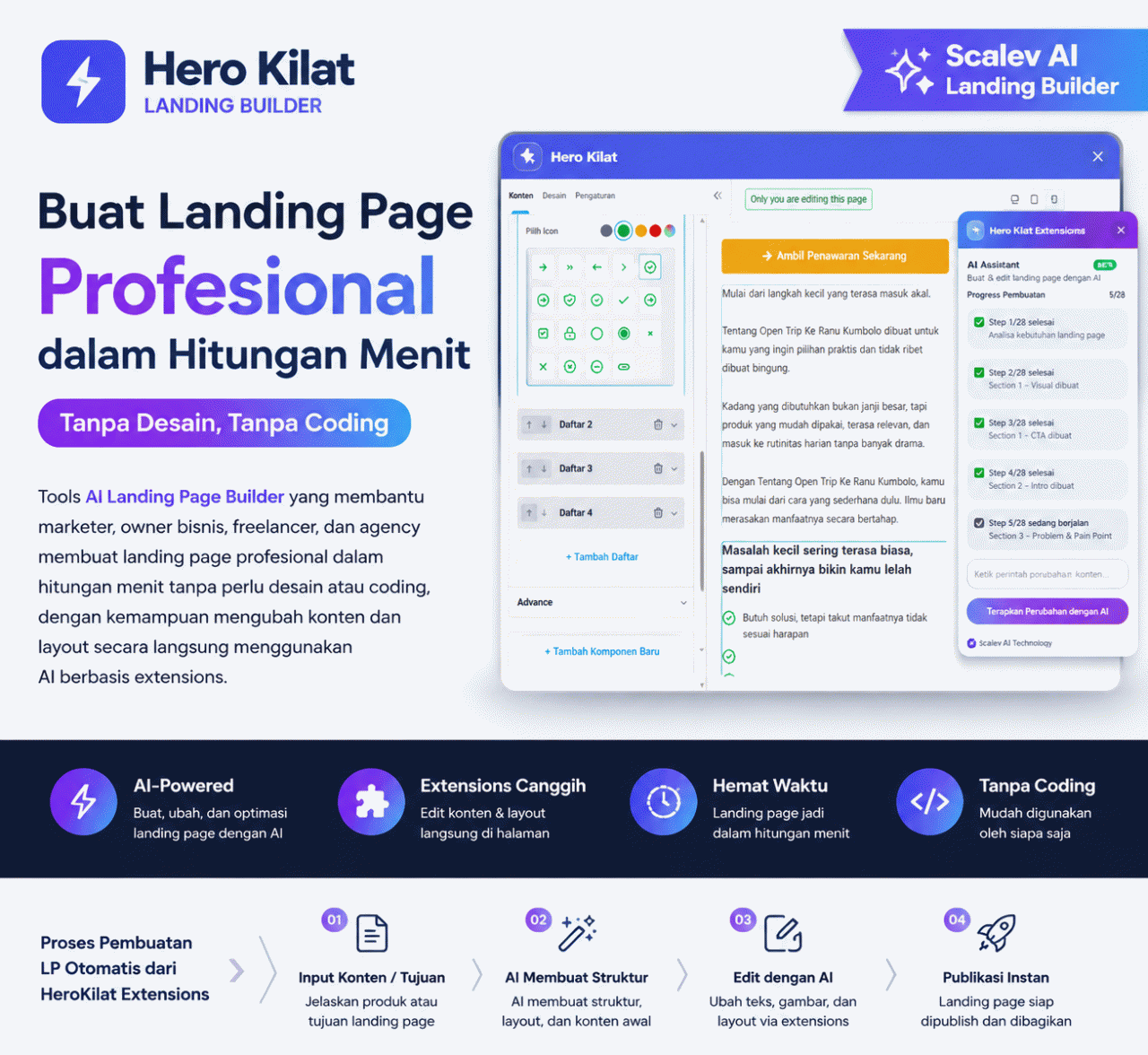 Hero Kilat Landing Builder